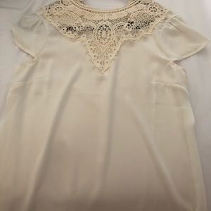Lace neck line dressy shirt